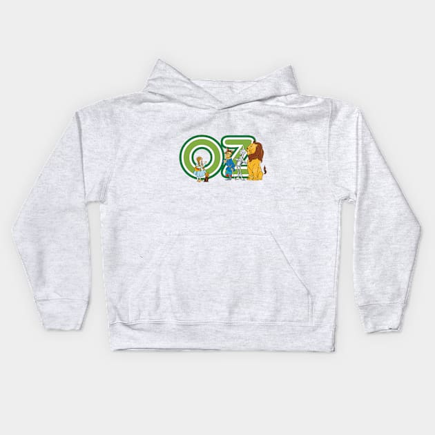 Vintage Wizard of Oz Characters Kids Hoodie by MasterpieceCafe